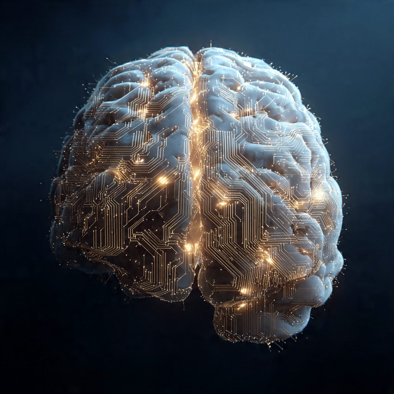 Thinking of Yours:Concept of human intuition meeting artificial intelligence to unlock hidden wisdom for productivity.