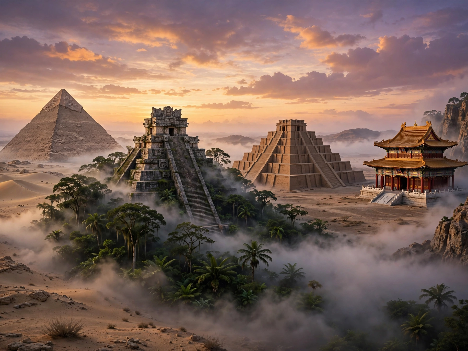 Thinking of Yours: Side-by-side comparison of pyramids and ancient monuments from Egypt, Maya, Mesopotamia and China — illustrating the eerie similarities between ancient civilizations that never had contact with each other