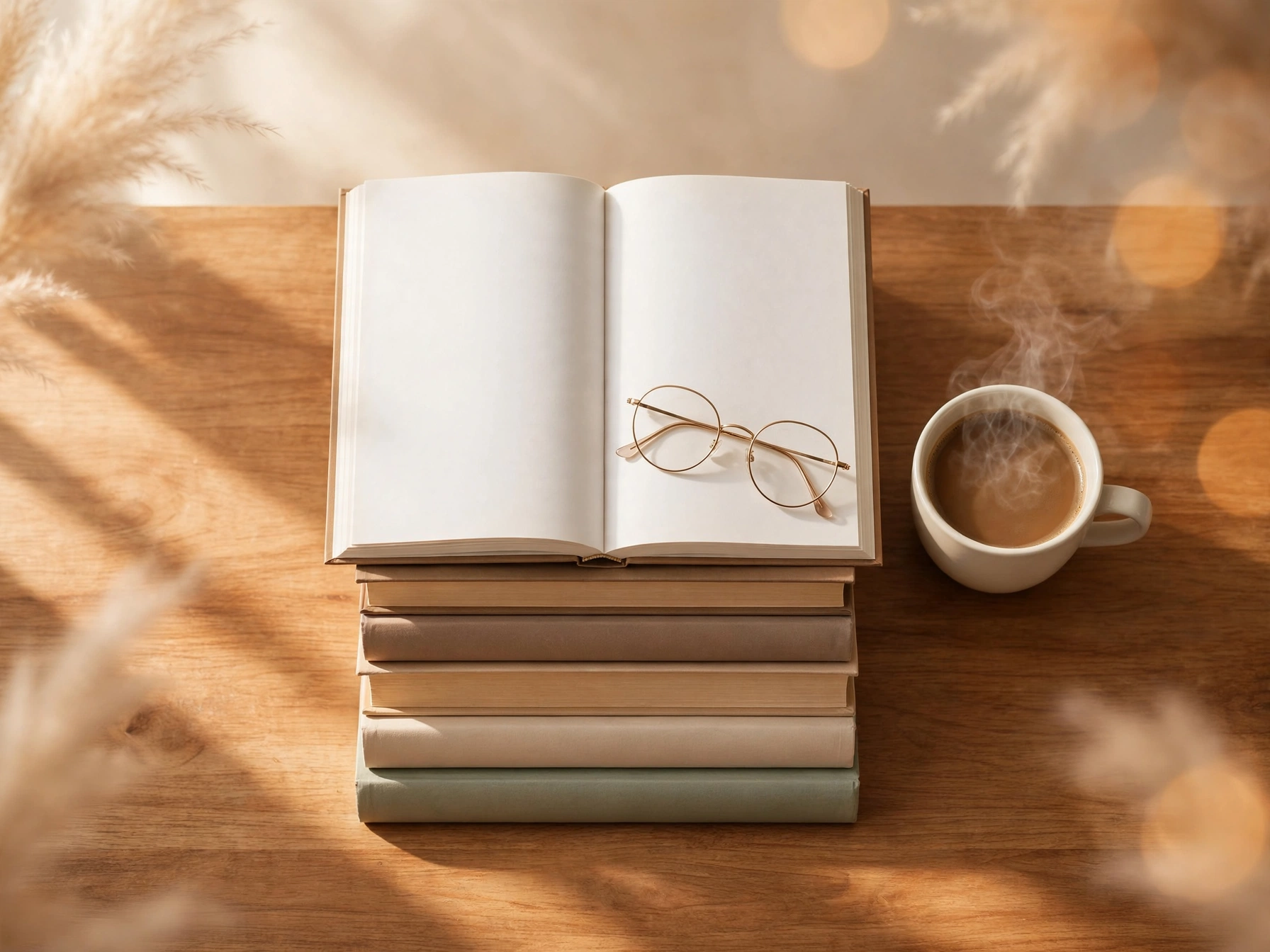 Thinking of Yours: Five motivational books stacked on a wooden desk with a coffee cup and reading glasses — best motivational books of all time